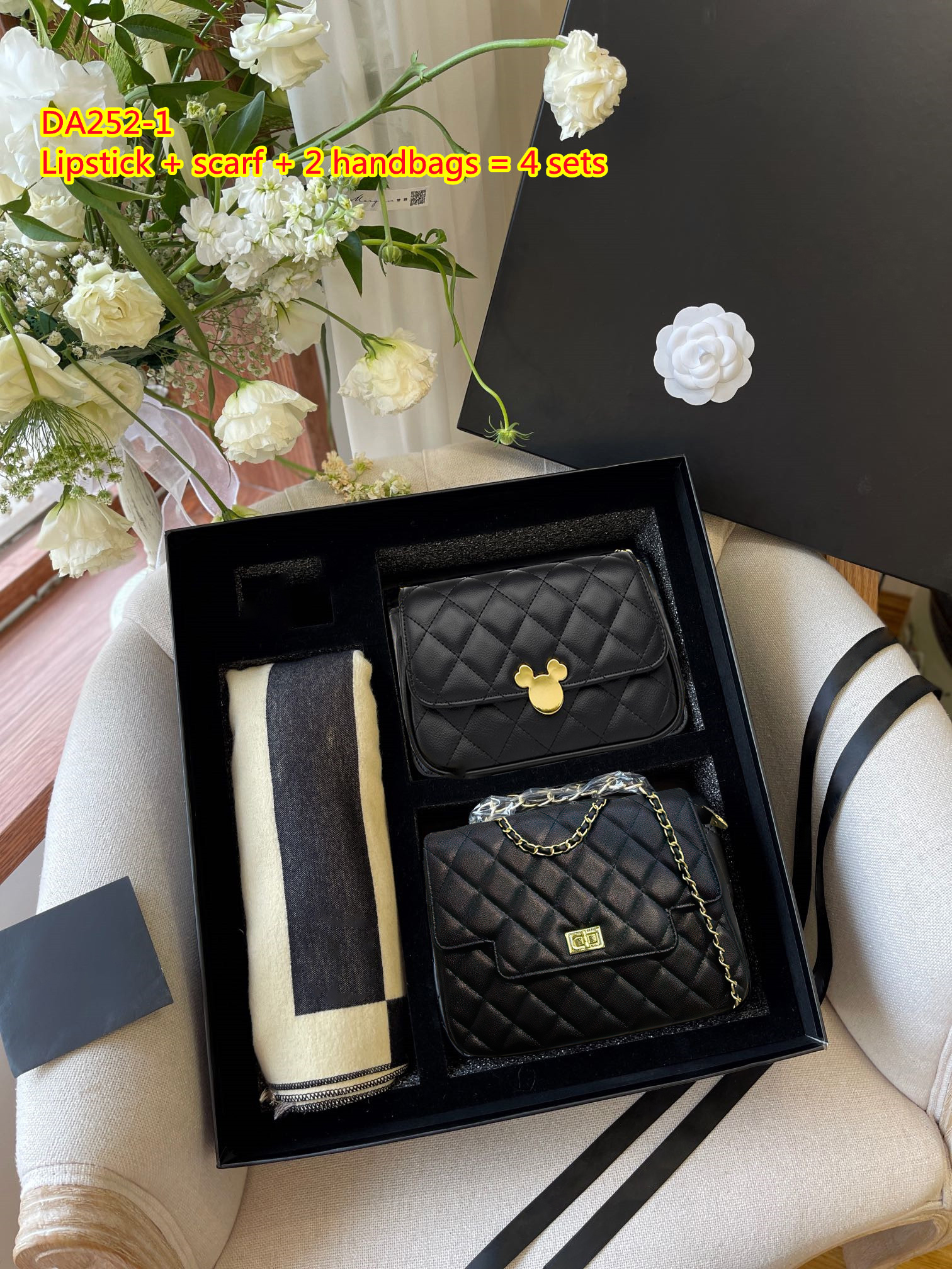 

DA252 Womens designer handbag luxury should bag fashion tote purse wallet crossbody bags backpack Small chain Purses Free shopping, Da252-black