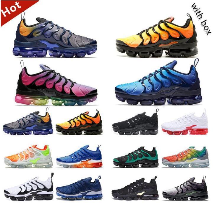 

with box 2021 TN Plus Mens Running Shoes Pink Sea Triple white Black women Voltage Purple Lemon Lime Bumblebee Be True Trainers Sports Sneak