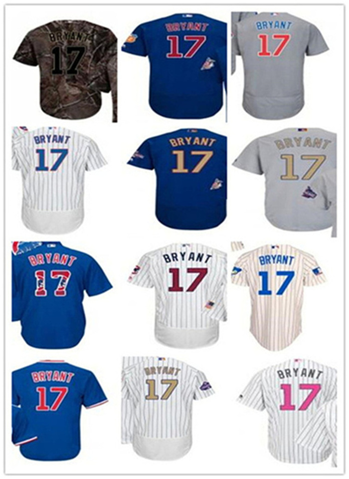 

Chicago men women youth Cub yelley jersey 17 Kris Bryant baseball wear red white size s-xxl, Blue;black