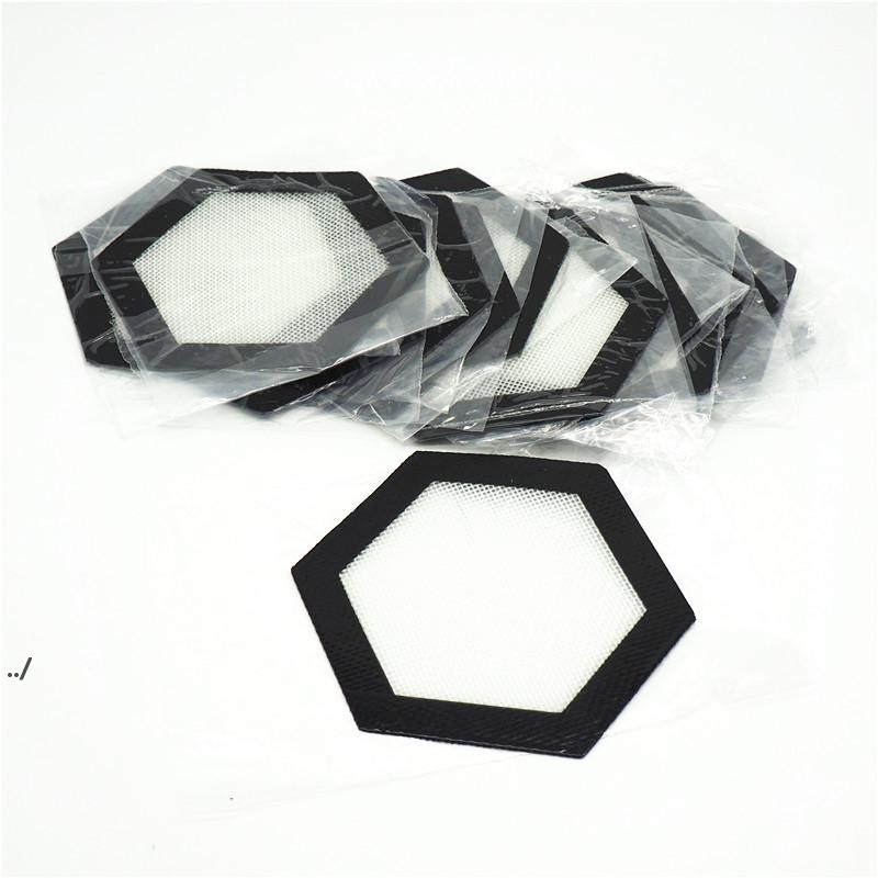 

Quality FDA food grade reusable non stick concentrate bho wax slick oil Hexagon shape heat resistant fibreglass silicone dab mat BWD11457