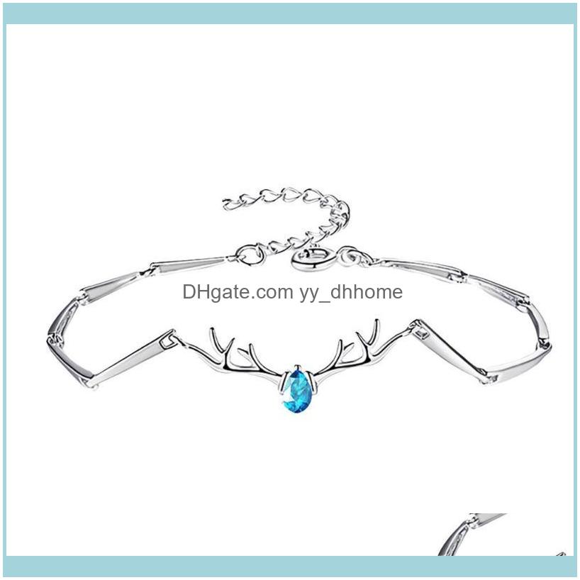 

Link, Bracelets Jewelrylink, Chain Luxury Women Zircon Crystal Cuff Antlers Bracelet Bangle Wedding Jewelry Drop Delivery 2021 Easot