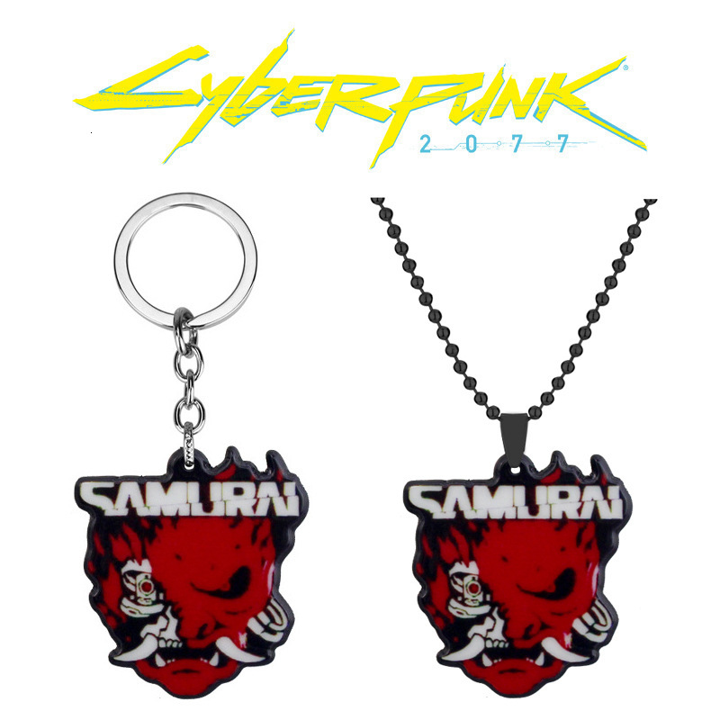 Chaîne clé Cyberpunk 2077 Ghost Face Collier Masque Creative Pendentif autour du jeu