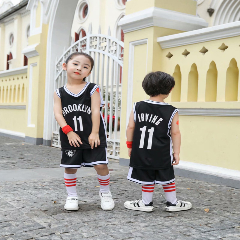 

HOT Wholesale and retail American basketball KID jersey 7#(DURANT) ,11#(IRVING) super star custom clothing outdoor sports Summer wear for big children, 7# black