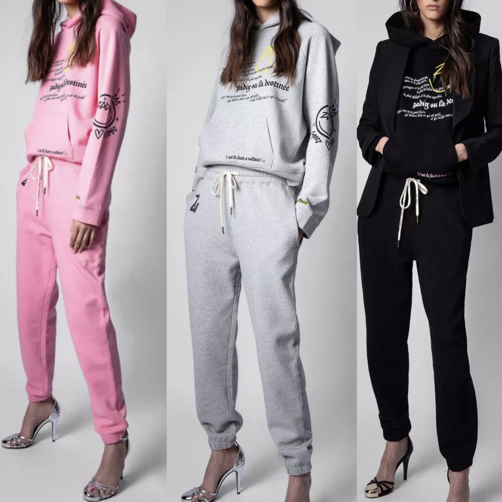 

women's hoodies & sweatshirts alphabet graffiti female impression hoodies wild cotton pullover autumn winter lady with wt3a, Black