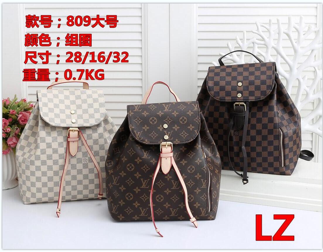 

16 LV LOUIS BAG VITTON Women's Backpack 100% high quality BOSPHORE Bag Brand Big Size Bag Brown Flower Handbag