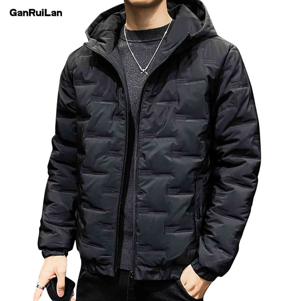 

Style Men's Down Jacket Winter Handsome Trend Lightweight Hooded Thickened Thin Winter Coat Men's Down Jacket B0845 210518, Khaki color