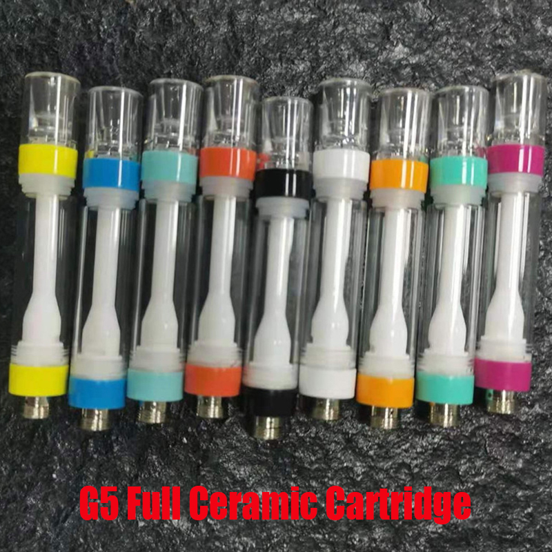 

Car 0.5ml G5 Full Cartridge Vape Ceramic For Press Oil 1.0ml 510 Kit Thick Colorful Atomizers Screw TH205 MT6 Coil Dank Mouthpiece TH21 Lxsm