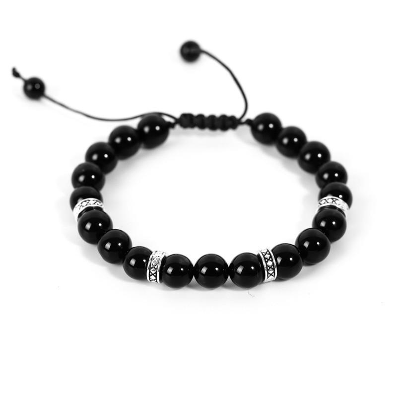 

Link, Chain Natural Stone Tiger Eye 7 Chakra Bracelets & Bangles Yoga Balance Beads Buddha Prayer Elastic Bracelet Men Pulseira Masculina, Black