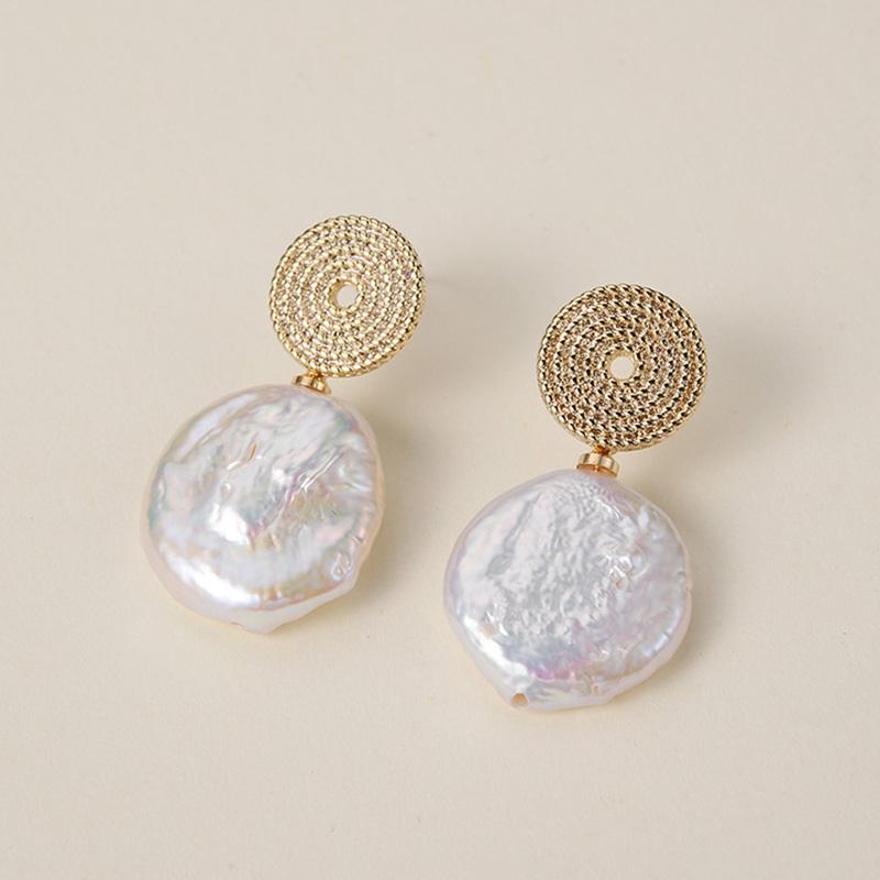 

Dangle & Chandelier Dorado Trendy Baroque Oversized Natural Pearl Drop Earrings For Women Simple Vintage Jewelry Female Gift, Silver