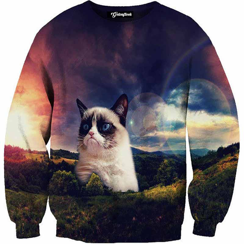 

Tabby Design 3D Printing Hoodie Visual Impact Party Top Punk Gothic Round Neck High Quality Sweatshirt Hoodie, Black