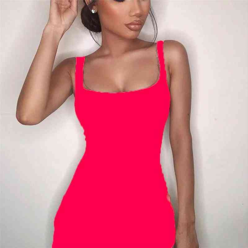 

sweet rose red dress mini bodycon women summer fashion dress backless neon sleeveless jurk dames club party, Black;gray