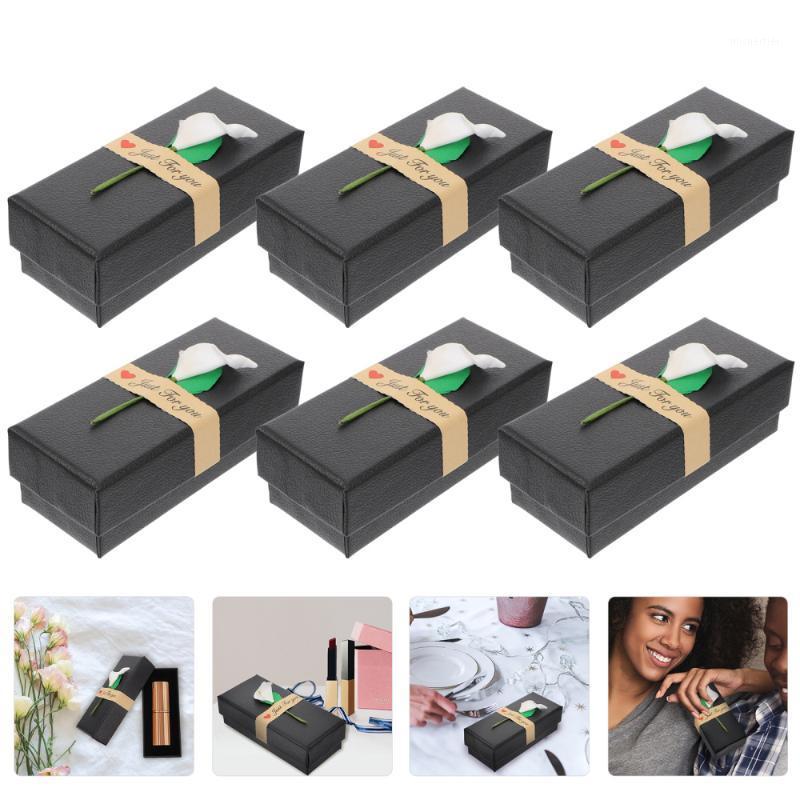 

Gift Wrap 6pcs Empty Lipstick Boxes Romantic Package Cases With Calla Lily Decor
