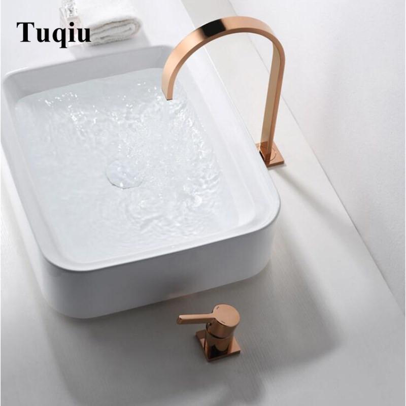 

Bathroom Sink Faucets Basin Faucet Brass Rose Gold Mixer Tap Vanity Cold Water Arrival