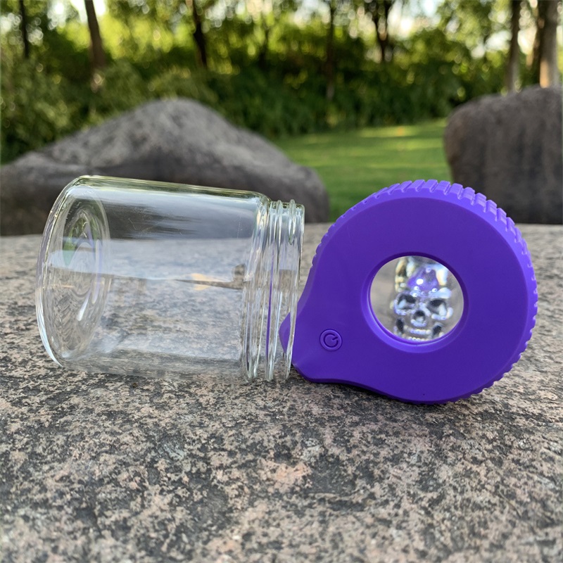 

Plastic Glass Light-Up LED Air Tight Proof Storage Magnifying Jar Viewing Container 155ML Multi-Use Plastic Pill Box Bottle Case 411 R2