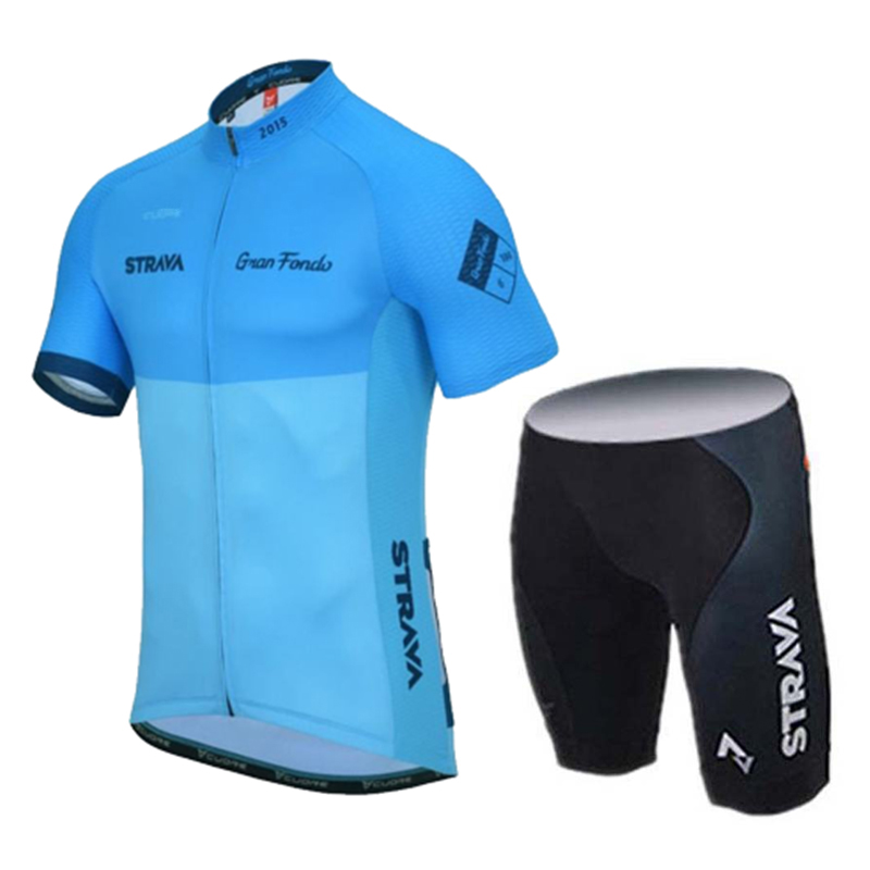 

STRAVA Team pro cycling jersey bib shorts set road bike clothing ropa ciclismo summer men mtb bicycle clothes sports uniform 32062, 02