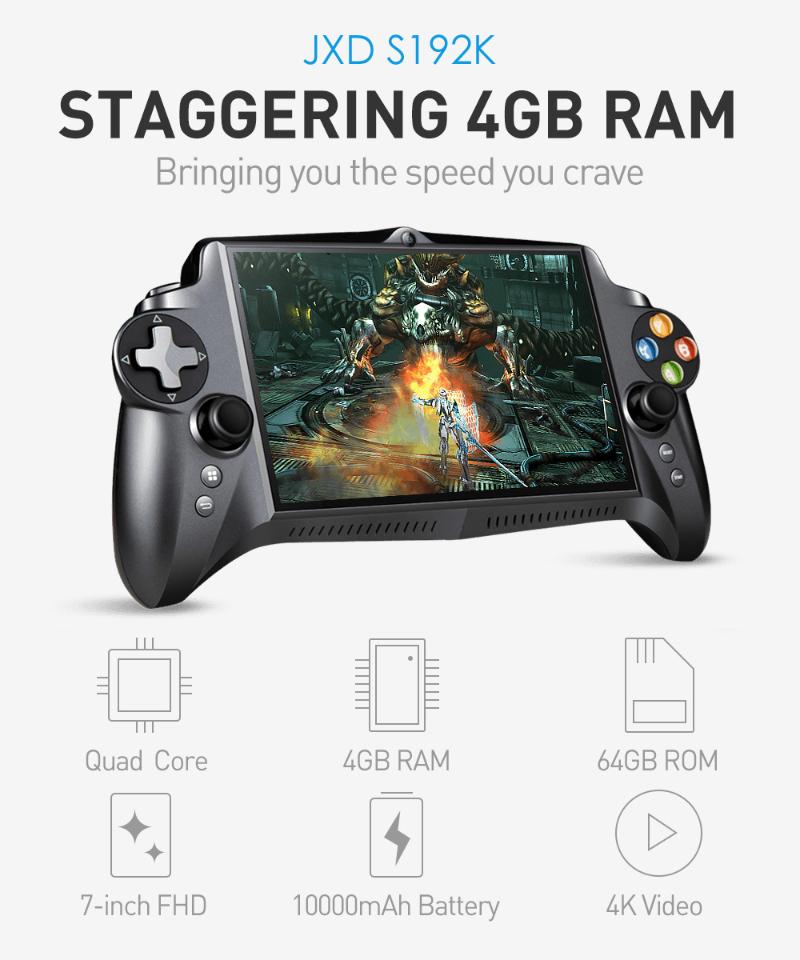 

Portable Game Players JXD S192K Phablet 7 Inch IPS Screen Gamepad With Quad-core 1.8GHz ARM Cortex - A17 4GB DDR3 RAM 64GB High-speed EMMC