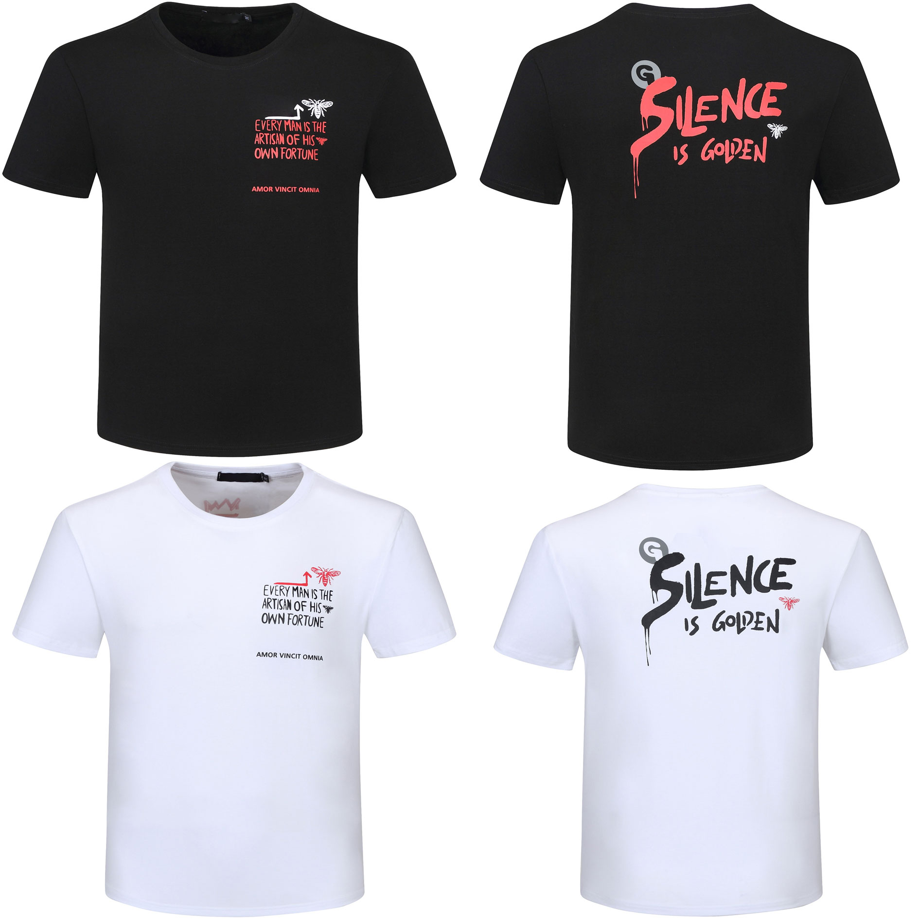 

Summer Mens Women t shirts with Letter Printed Casual Men Tee Shirt Top Quality Fashion Tees Streetwear Clothing W01, White;black