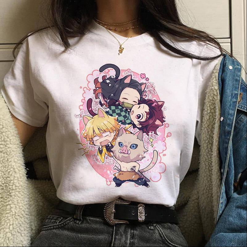 

women t shirts slayer yaiba funny cartoon shirt men fashion kimetsu no graphic japanese anime tshirt hip hop tees male, White