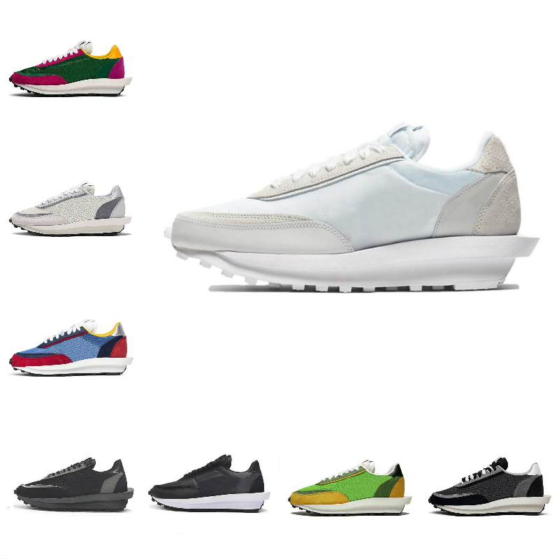 

2021 Nlke Running Shoes Dark Iris Sesame Blue Void Sacais X Waffle LDV VaporWaffle Pegasus Nylon Black White Off Trainers Sneakers Size F27, B pegasus triple black 36-45