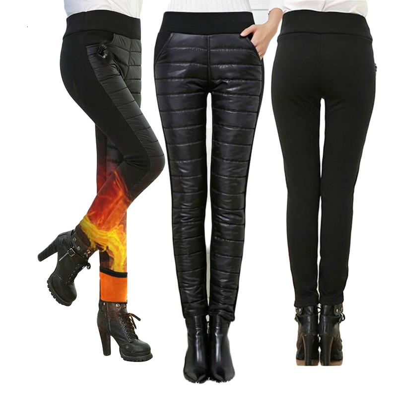 

Women' Pants & Capris 4XL Winter Warm Thick Velvet Women Casual Windbreak Cotton Pencil Female High Waist BuLifting Leggings Plus Size, Blue