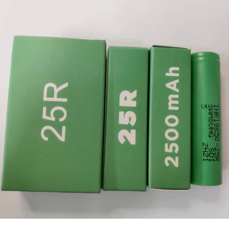 

Top Quality INR18650 25R 18650 Battery Green Box 2500mAh 20A 3.7V High Drain Rechargeable Lithium Batteries For Samsung