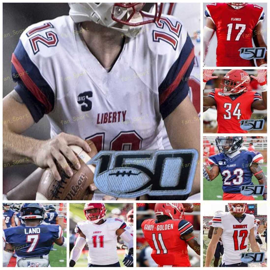 

Custom Liberty Flames Football Jersey NCAA College 7 Malik Willis 11 Durrell Johnson 25 Peytton Pickett 34 Joshua Mack 12 Stephen Calvert, As