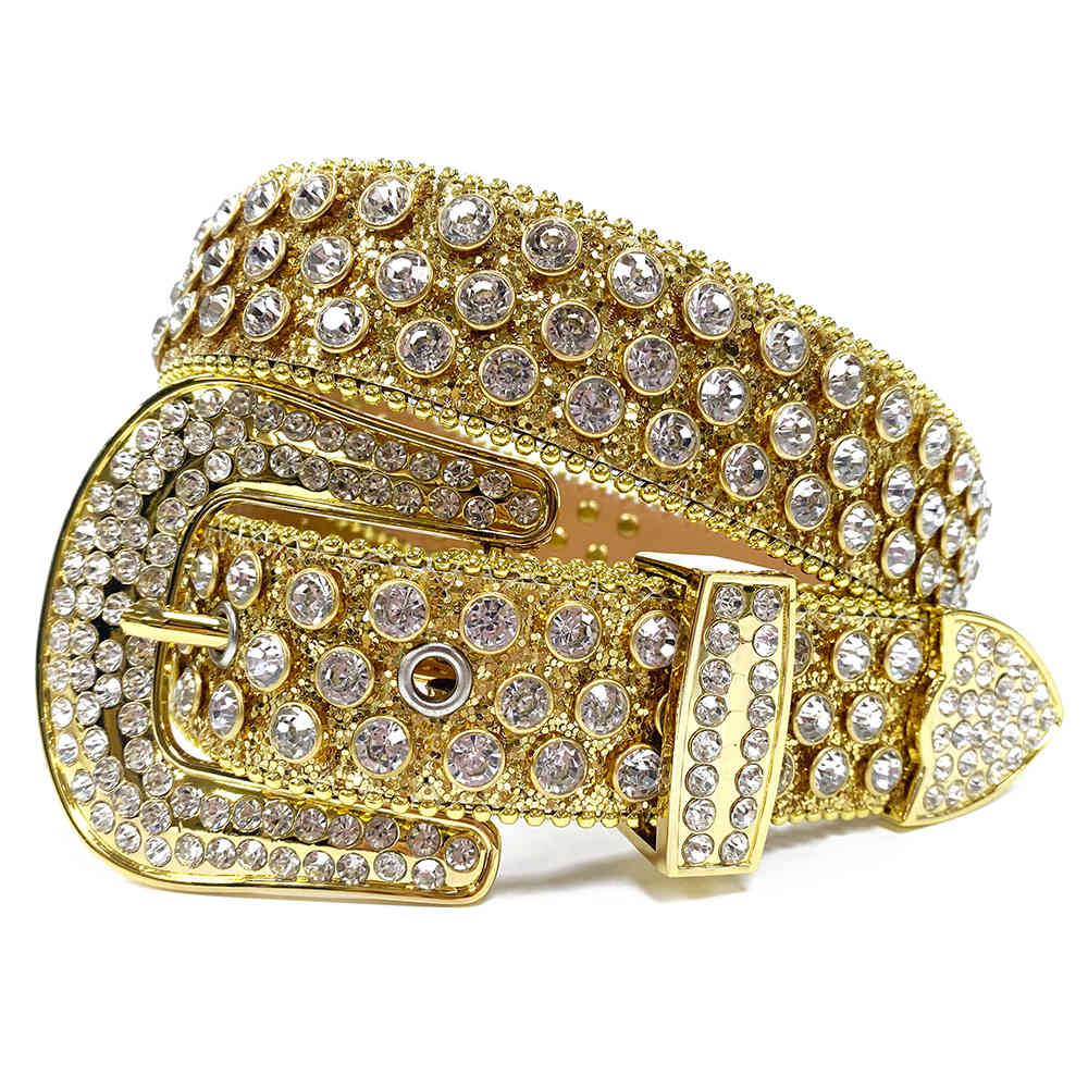 

High Quality Vintage Luxury Strap Men Women Rhinestones Belt Western Cowgirl Cowboy Bling Crystal Pin Buckle Studded Belts, Black