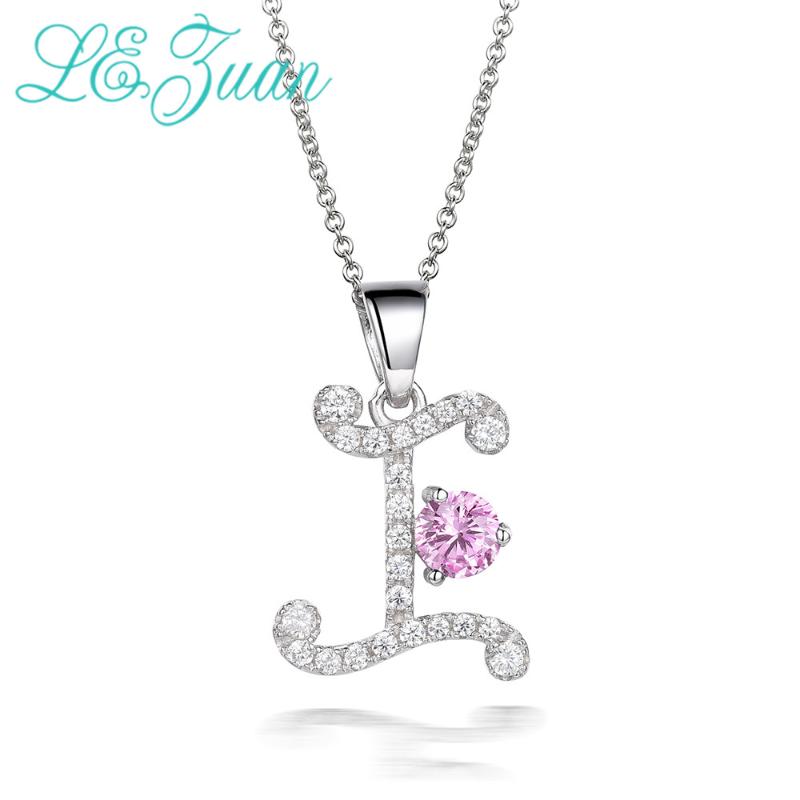 

Lockets L&zuan Trendy I Letter Shaped 100% Solid 925 Silver Pendants For Woman Multicolor Zirconia Necklace With Chain Jewelry