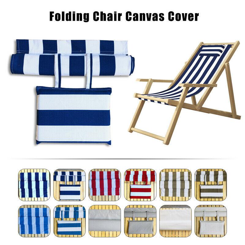 

Folding Deck Chair Seat Covers Beach Canvas Replacement Cover Waterproof