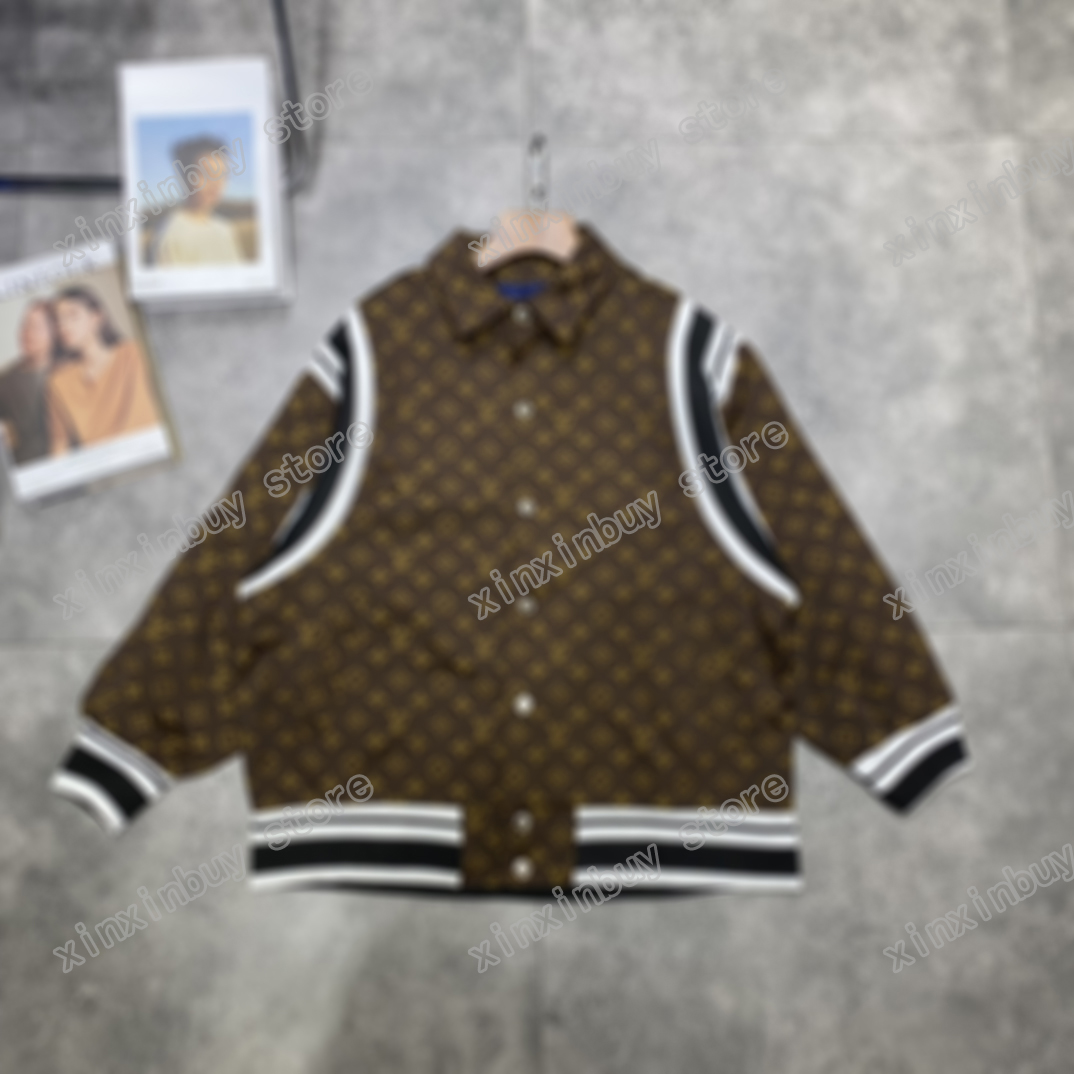 

21ss Designers baseball Jackets Men Women Hooded Basketball Christian embroidery Jacquard twill fabric oversize Man Paris Fashion Streetwear luxurys brown