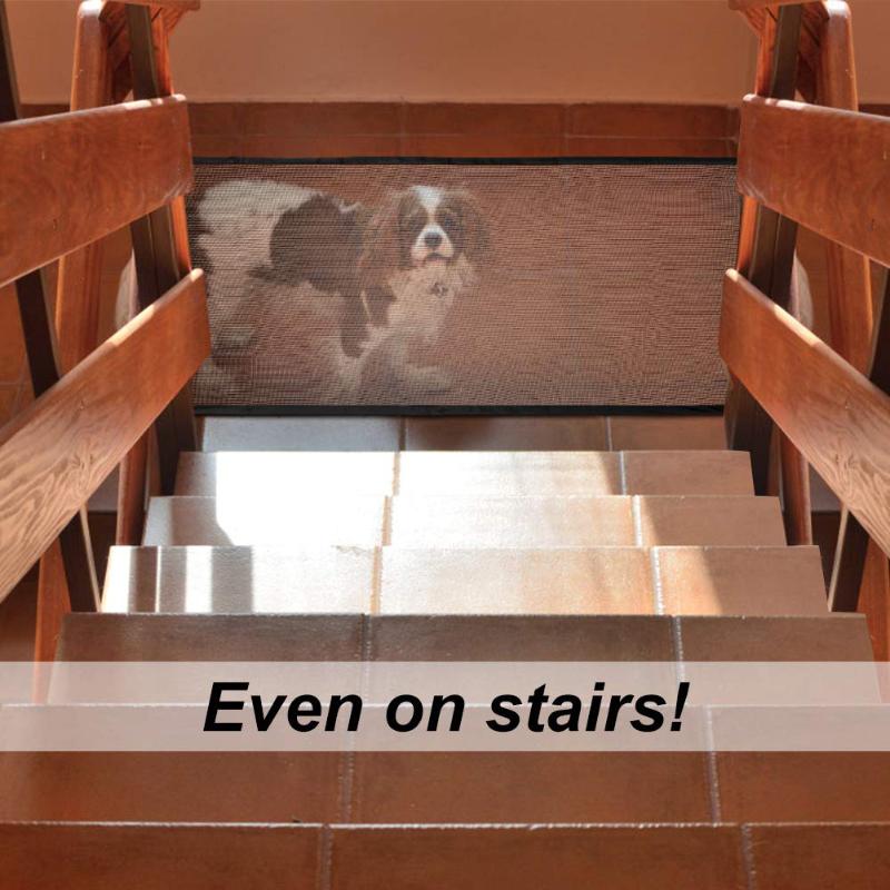 

Folding Dog Fence Pet Safety Gate Stair Mesh Enclosure Net Portable Fences For Household Animal Dogs Decoration Kennels & Pens