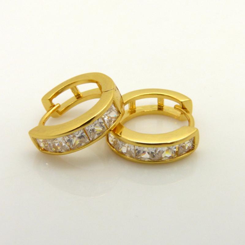 

Dangle & Chandelier Classic Huggie Earrings Yellow Gold Filled Women Hoop, Silver