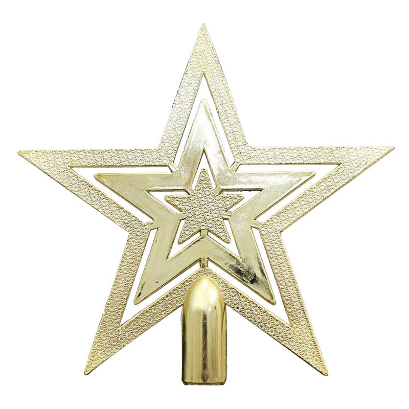 

Christmas Decorations 10cm Tree Topper Star Happy Treetop Festival Decoration (Gold)