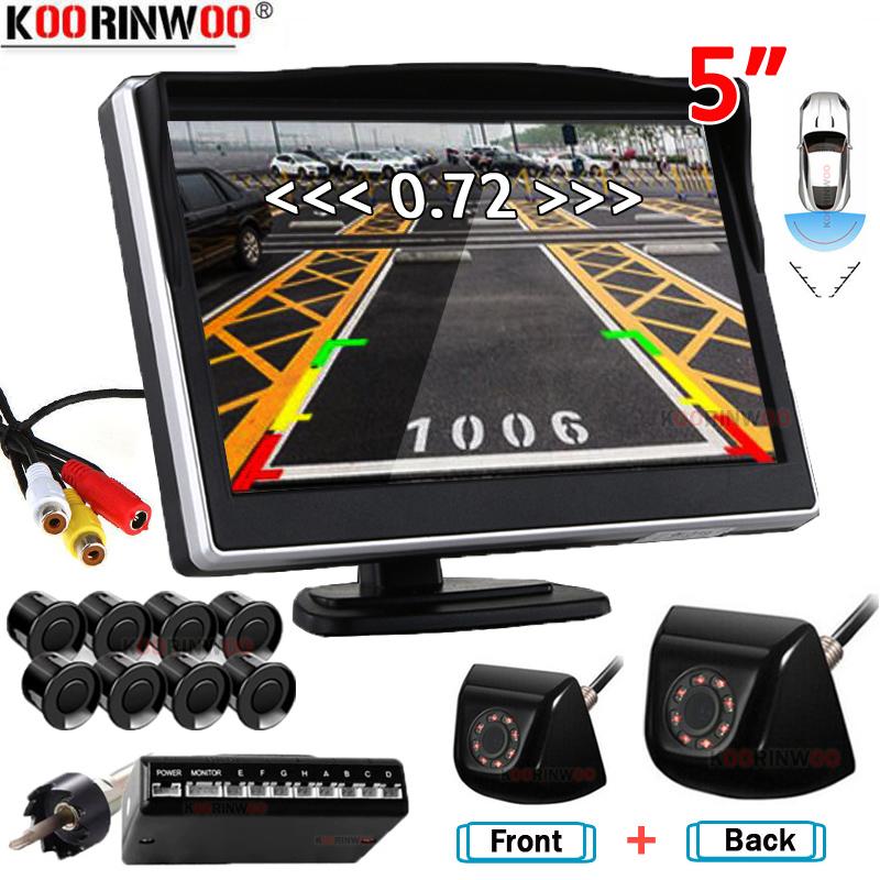 

Car Rear View Cameras& Parking Sensors Koorinwoo Auto Parktonic Sensor 8 Connection Camera Front + Monitor Assist Buzzer Alert