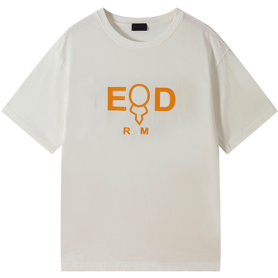 

202 Men's Women' T-Shirts tops, Round neck embroidered and printed polar style summer wear with street pure cotton, White