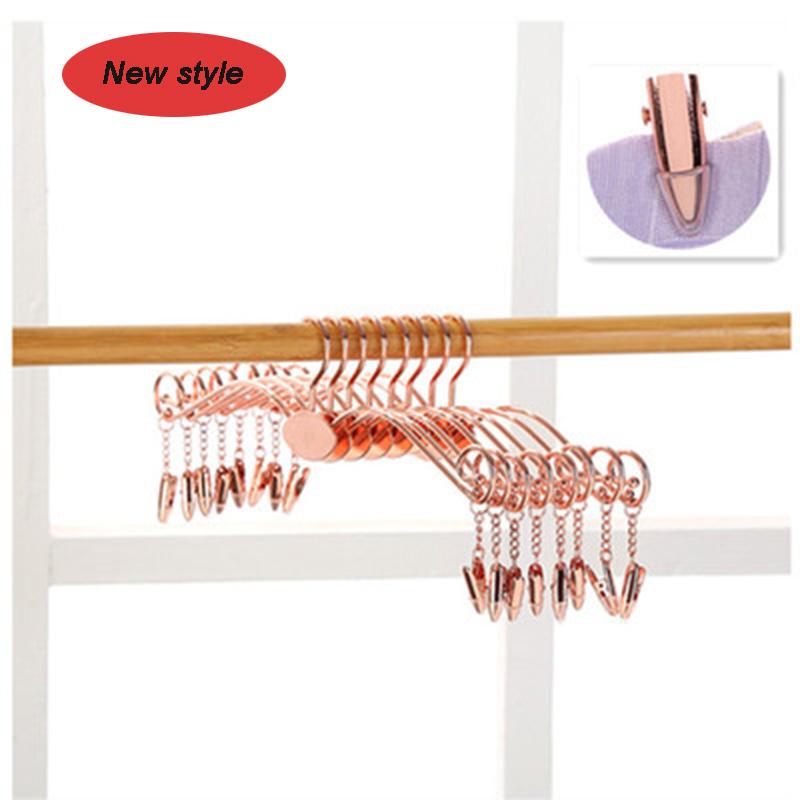 

Hangers & Racks Metal Rose Gold Non-slip Hanger For Underwear Bra Clothes Clothespin Socks Panties Clip Wardrobe Storage Organization