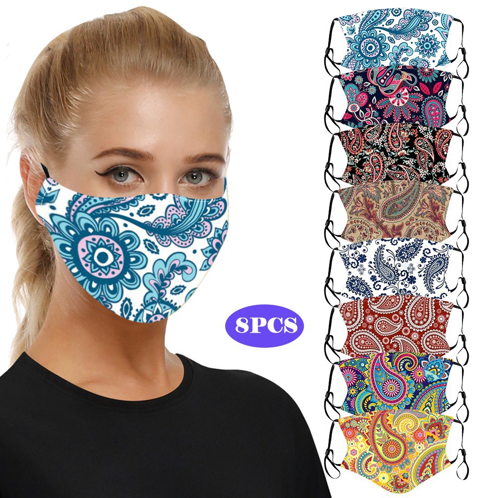 

Fashion bohemia designers face masks high quality cotton Cashew flower reusable washable mask wholesale