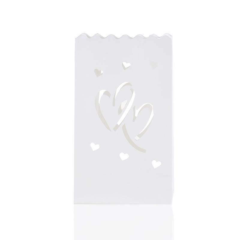 

Gift Wrap 10pcs Novelty Twin-Heart Shaped Luminary Tealight Candle Bags For Wedding Party /Home Decoration