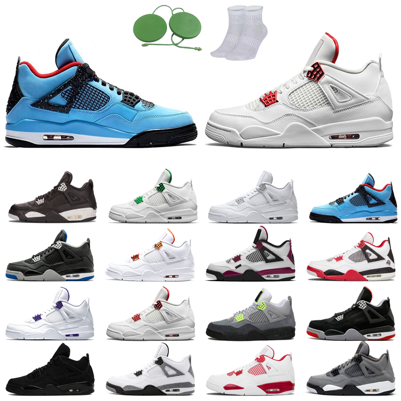 

4s man basketball shoes cool fashion color Black Cat court purple University Red Neon bred Alternate Motorsport orange Sports dark White Cement Grey Fire oreo Pine