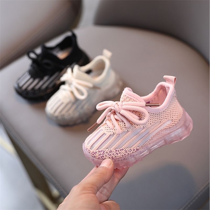 

AOGT Spring Baby Shoes For Girl Boy Soft Comfortable Infant Sport Shoes Knitting Breathable Non-slip Child Sneakers 210326, Black