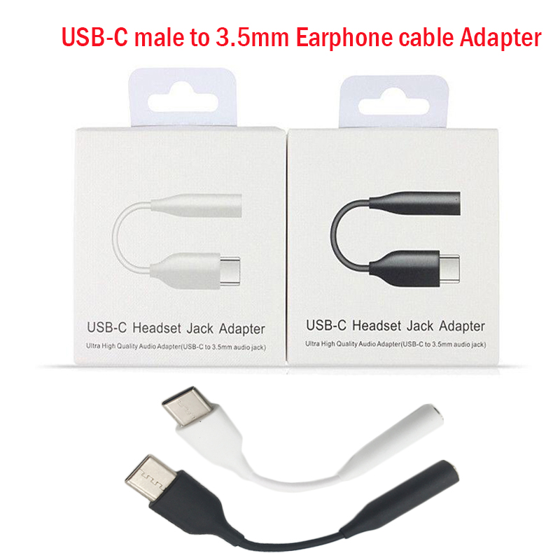 

Original USB-C to Earphone cable Adapter 3.5MM Type C Headset Jack Audio Male / Female For Samsung Note 10 20 plus S10 S20 S21 with retail package