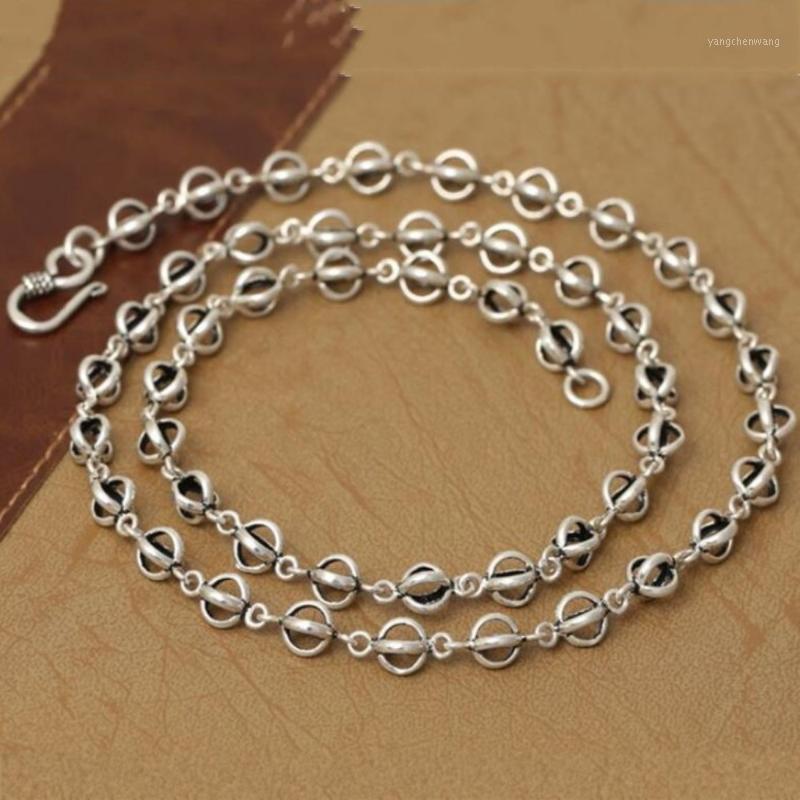 

Sterling Silver Necklace Men's Classic Retro Thai 7m Small Lantern 2021 Fashion 925 Jewelry Chains