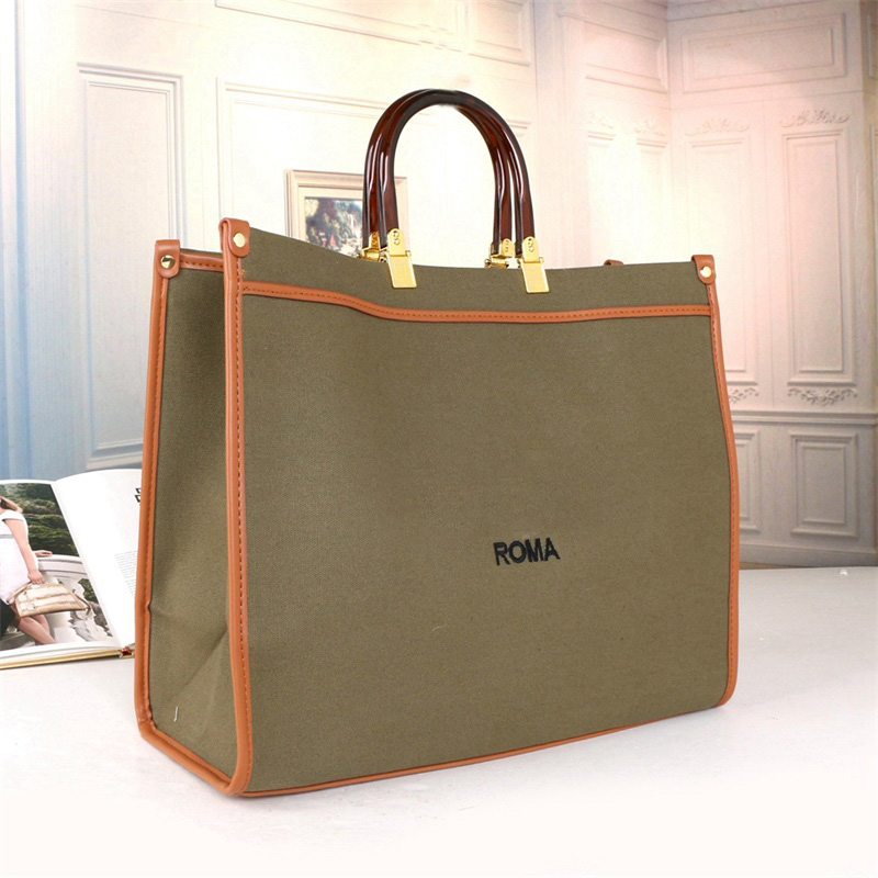 

Top fashion tote bag luxury designer Large volume Capacity Package Women Shoulder Bags Patchwork Color Embroidery Letter Canvas Removable Strap Handbag, White