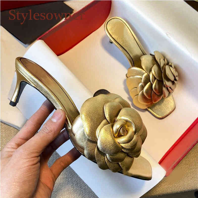 

70% Off Wholesale Flip-Flops Summer Dress Sandals Slippers Shoes Heel Leather Flower Mules Formal Party Women, Multi