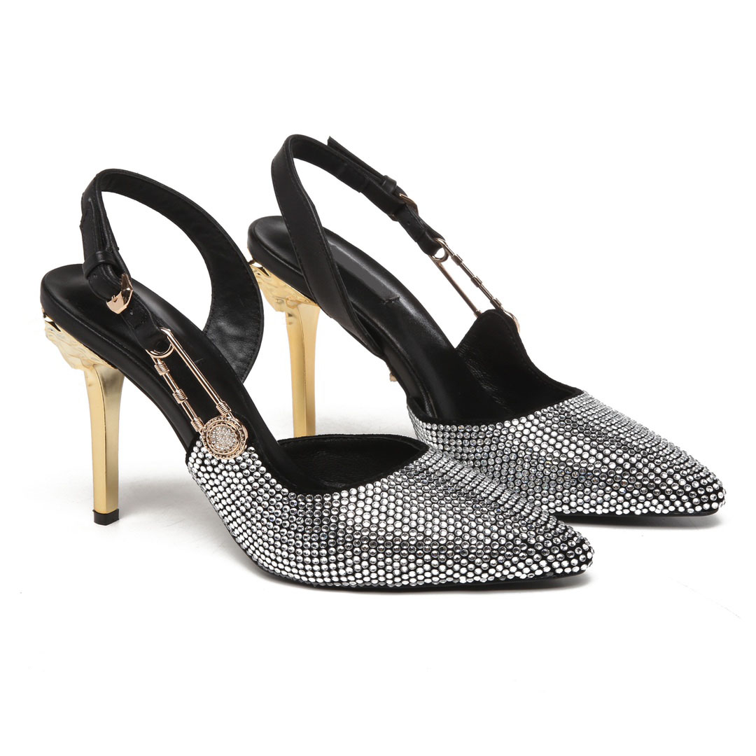 

Designer luxury dress shoes women's high heels sandals diamond-studded sparkling wedding sexy party 10cm high-heeled women fashion pointed shoess