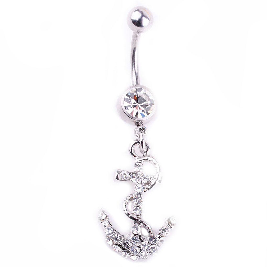 

D0704 Anchor Clear Color Belly Navel Button Ring