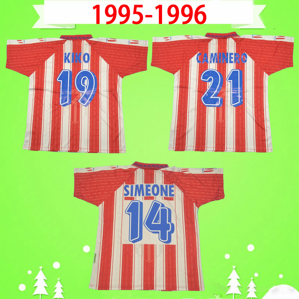 

Player version Fans 1995 1996 Retro Soccer Jerseys HOME CAMINERO BIAGINI PENEV VIZCAINO 95 96 vintage Camiseta de futbol SIMEONE football shirt, 95/96 cup version