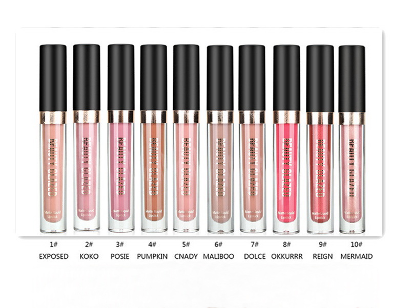 Liquid Matte Lipstick Gloss Non Stick Up Full Color10 Different Colors Long-lasting Waterproof Easy to wear Beauty Glazed Lips Base Pigmentation-image-711627139