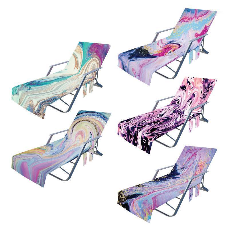 

Portable Beach Chair Towel Long Strap Bed Cover With Pocket For Summer Pool Sun Outdoor Garden Supplies Covers