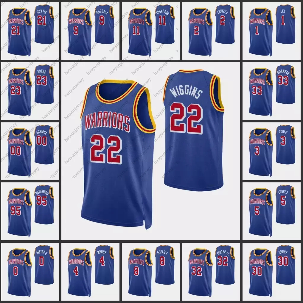 

Poole Stephen Curry Andrew Wiggins Andre Iguodala Klay Thompson 75th Anniversary Custom Year Zero Royal Jersey ff